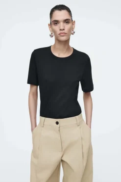 Sale COS 24/7 REGULAR T-SHIRT Black