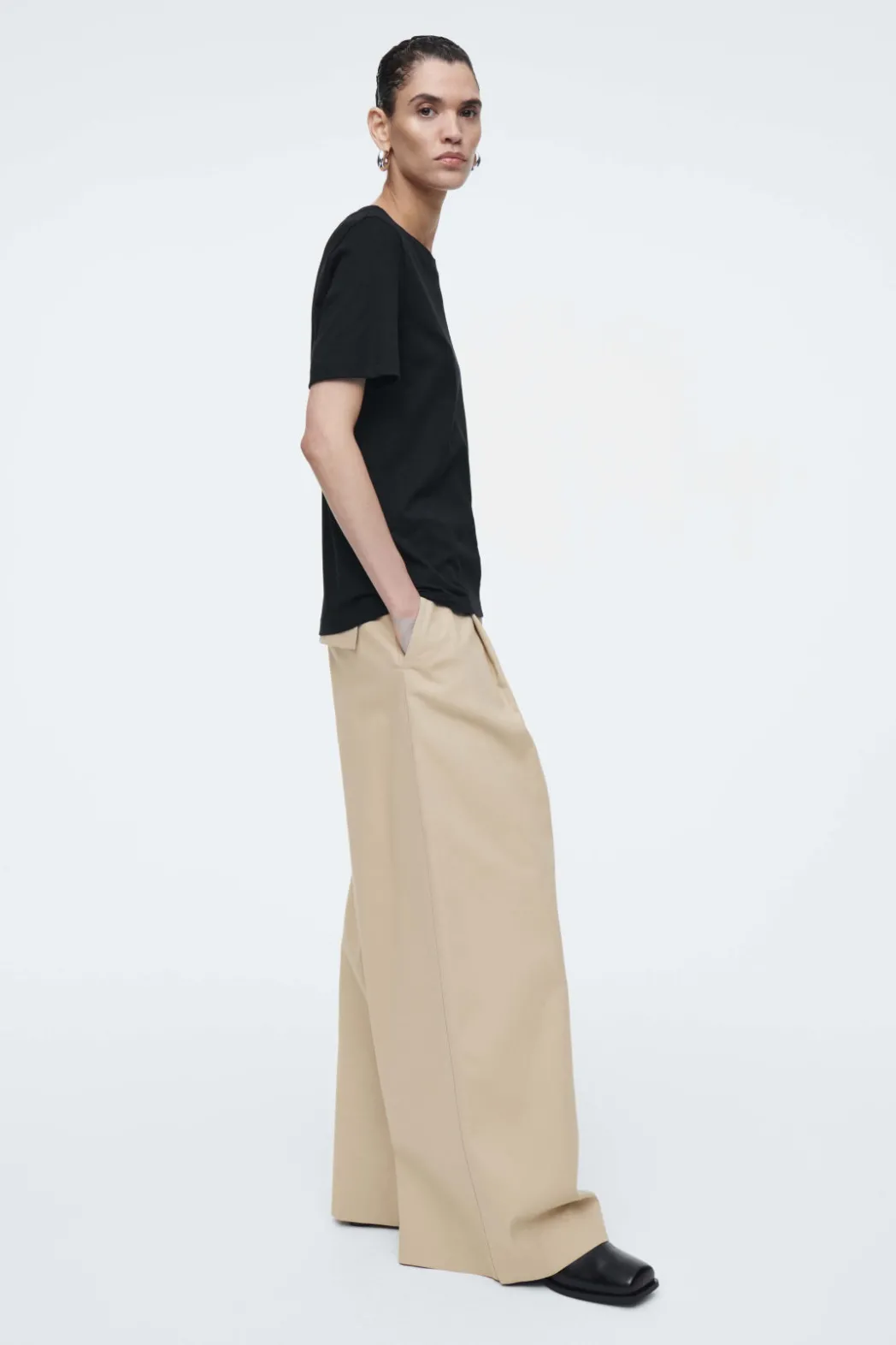Sale COS 24/7 REGULAR T-SHIRT Black