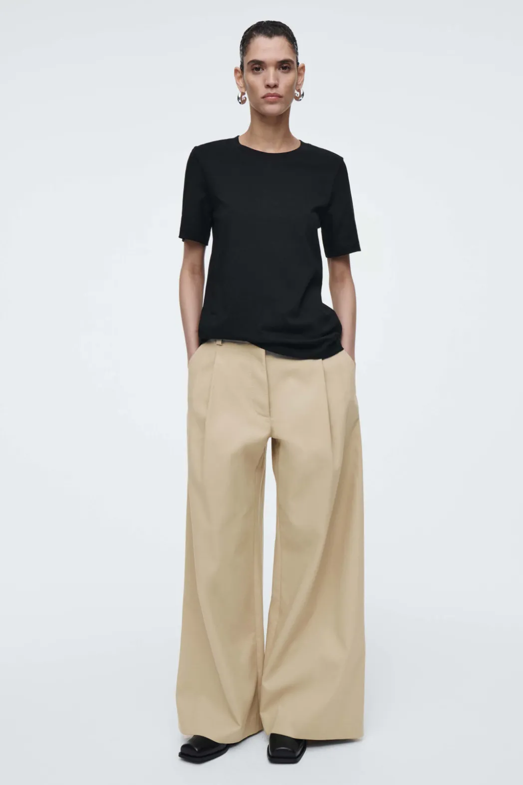 Sale COS 24/7 REGULAR T-SHIRT Black