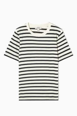 Clearance COS 24/7 REGULAR T-SHIRT navy / white
