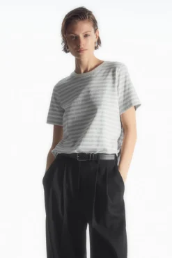 Sale COS 24/7 REGULAR T-SHIRT WHITE / GRAY