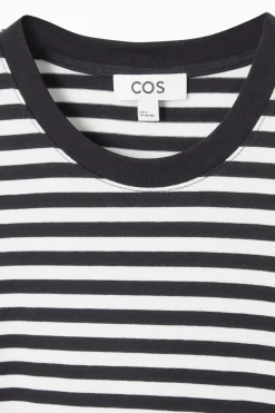 New COS 24/7 REGULAR T-SHIRT BLACK / WHITE / STRIPED