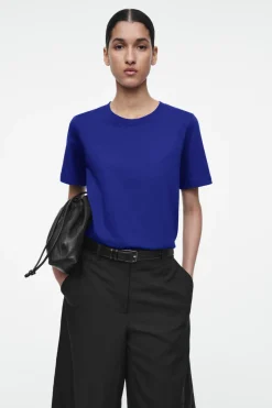 Hot COS 24/7 REGULAR T-SHIRT BLUE