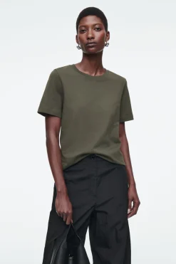 Sale COS 24/7 REGULAR T-SHIRT DARK KHAKI