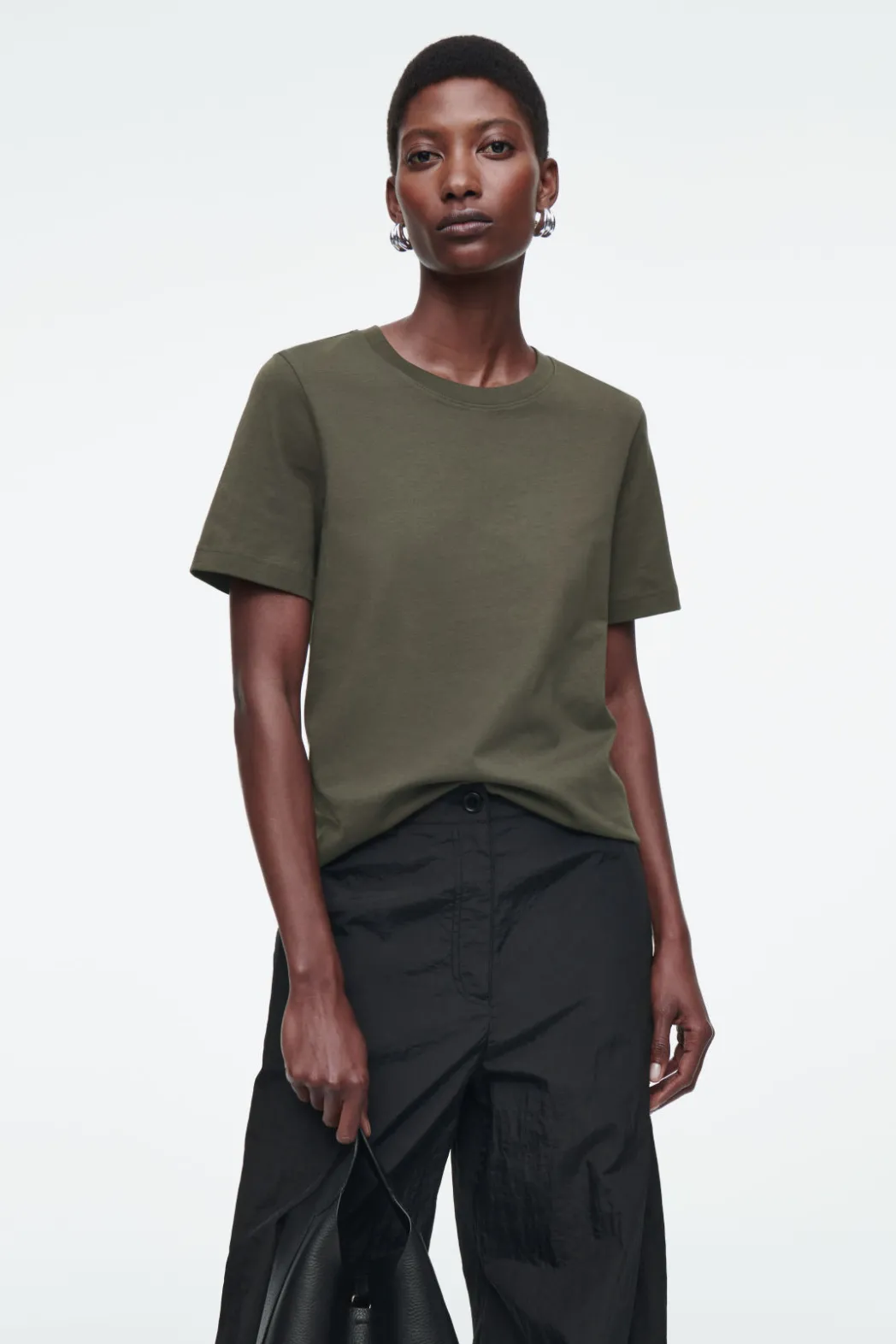 Sale COS 24/7 REGULAR T-SHIRT DARK KHAKI