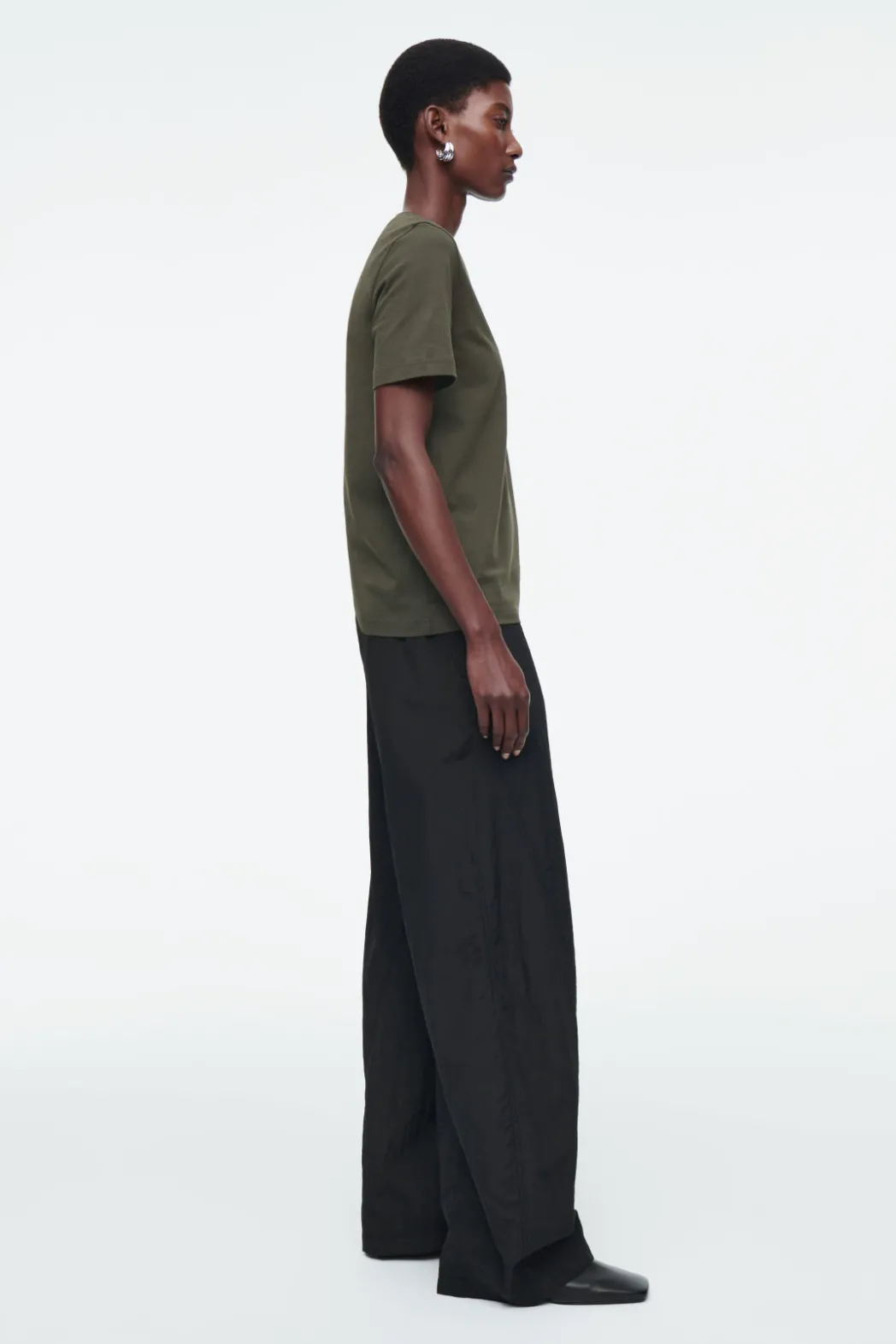 Sale COS 24/7 REGULAR T-SHIRT DARK KHAKI