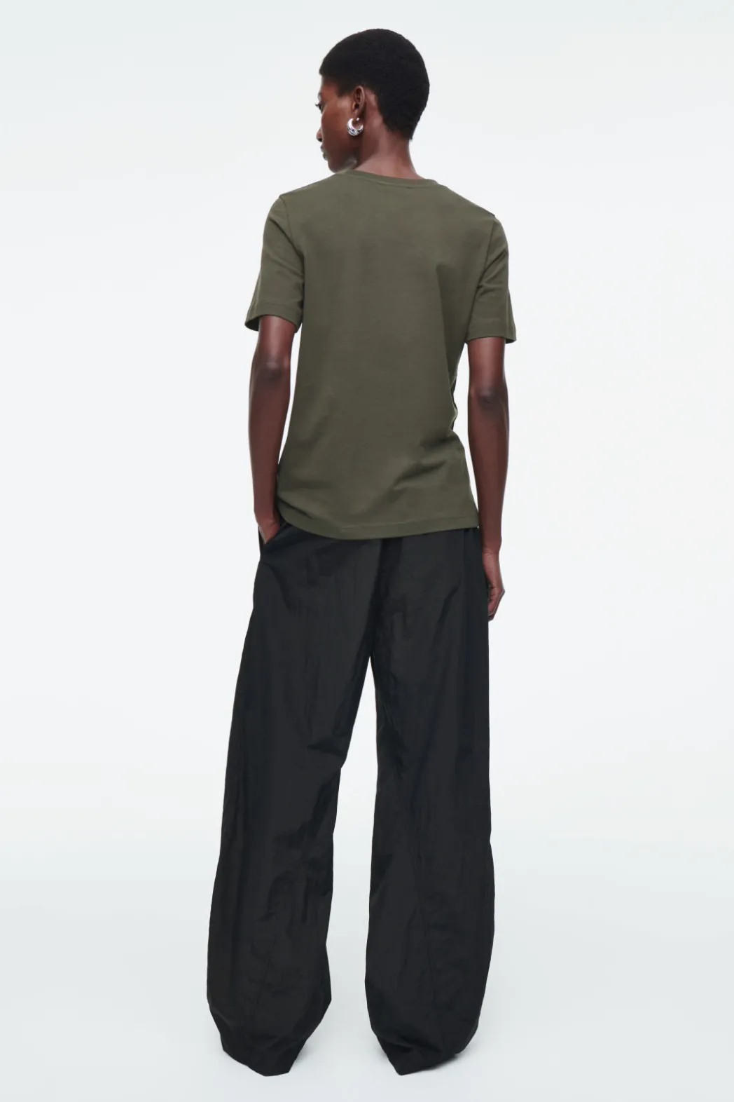 Sale COS 24/7 REGULAR T-SHIRT DARK KHAKI