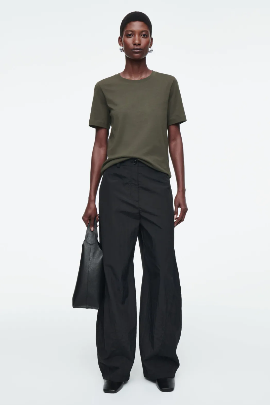 Sale COS 24/7 REGULAR T-SHIRT DARK KHAKI
