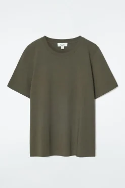 Sale COS 24/7 REGULAR T-SHIRT DARK KHAKI