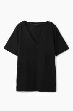 Hot COS 24/7 V-NECK T-SHIRT black