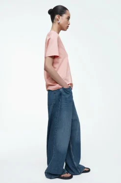 Sale COS 24/7 V-NECK T-SHIRT LIGHT PINK