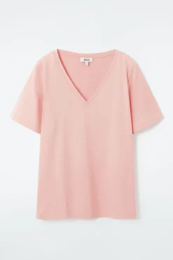 Sale COS 24/7 V-NECK T-SHIRT LIGHT PINK