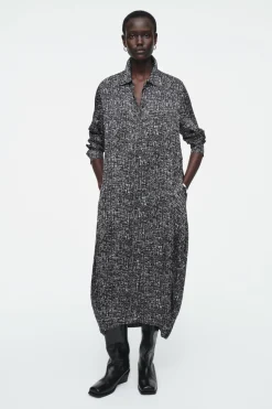 Clearance COS ABSTRACT CHECKED SHIRT DRESS BLACK / CHECKED
