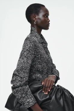 Clearance COS ABSTRACT CHECKED SHIRT DRESS BLACK / CHECKED