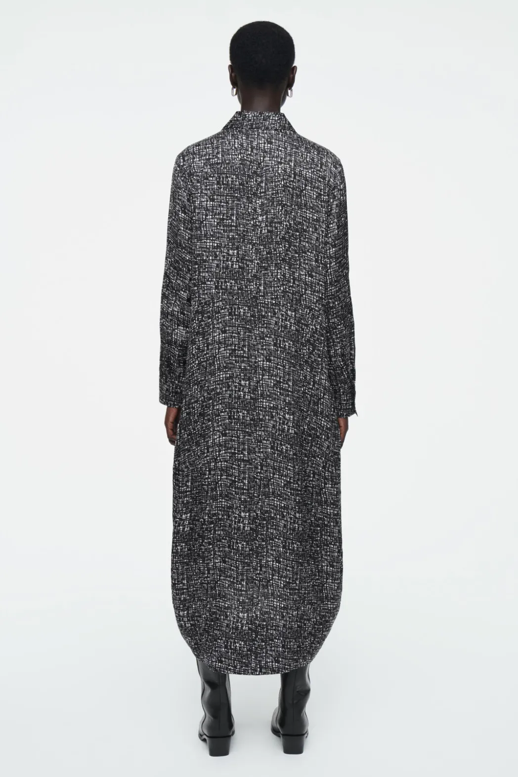 Clearance COS ABSTRACT CHECKED SHIRT DRESS BLACK / CHECKED