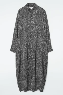 Clearance COS ABSTRACT CHECKED SHIRT DRESS BLACK / CHECKED