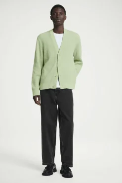 Best COS ACID-WASH COTTON CARDIGAN LIGHT GREEN
