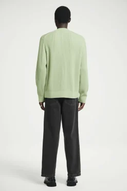 Best COS ACID-WASH COTTON CARDIGAN LIGHT GREEN