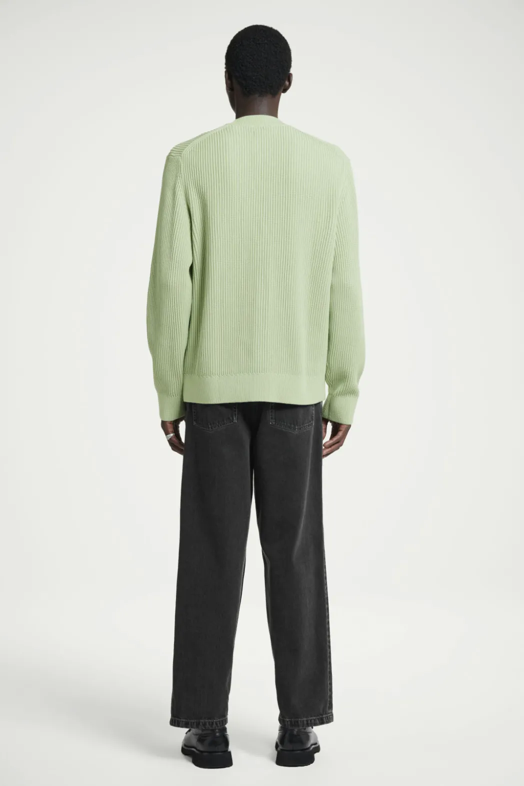 Best COS ACID-WASH COTTON CARDIGAN LIGHT GREEN