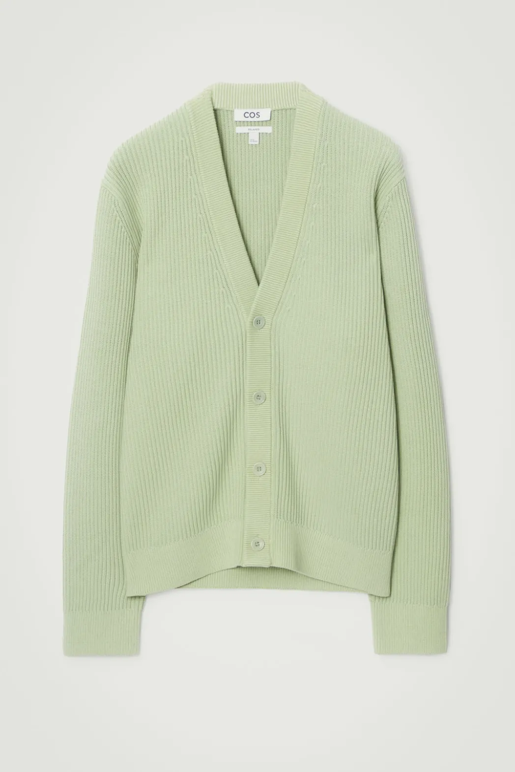 Best COS ACID-WASH COTTON CARDIGAN LIGHT GREEN