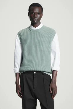 Best COS ACID-WASH KNITTED TANK TOP SAGE GREEN