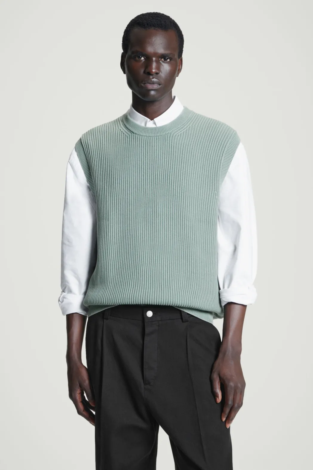 Best COS ACID-WASH KNITTED TANK TOP SAGE GREEN