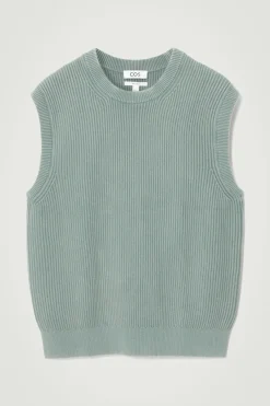 Best COS ACID-WASH KNITTED TANK TOP SAGE GREEN
