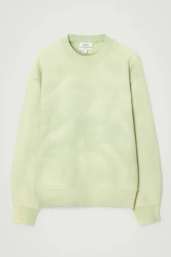 Outlet COS ACID-WASH SWEATSHIRT LIGHT GREEN