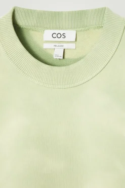 Outlet COS ACID-WASH SWEATSHIRT LIGHT GREEN