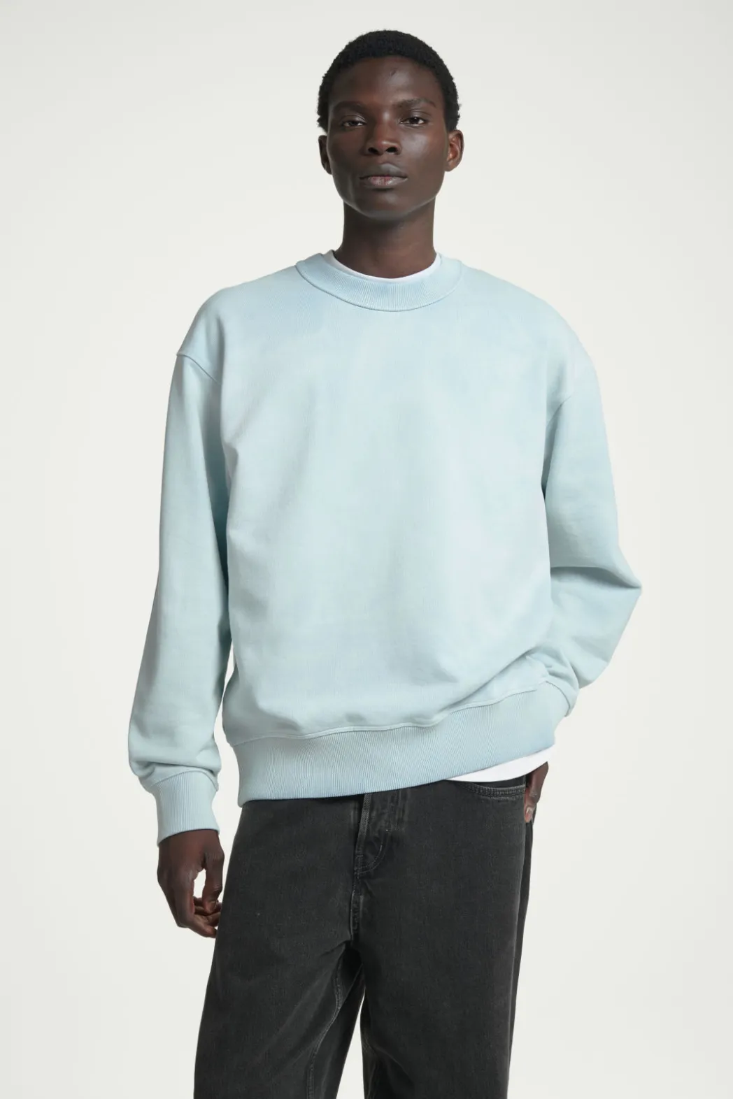 Hot COS ACID-WASH SWEATSHIRT LIGHT BLUE