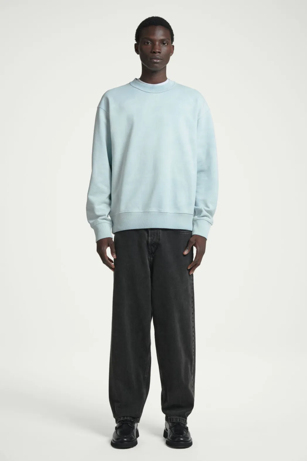 Hot COS ACID-WASH SWEATSHIRT LIGHT BLUE