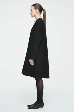 Outlet COS A-LINE BOILED-WOOL MINI DRESS BLACK