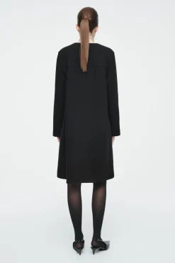 Outlet COS A-LINE BOILED-WOOL MINI DRESS BLACK