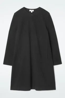 Outlet COS A-LINE BOILED-WOOL MINI DRESS BLACK