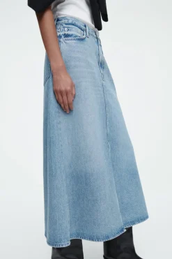 Sale COS A-LINE DENIM MIDI SKIRT BLUE