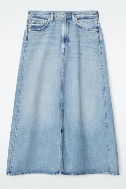 Sale COS A-LINE DENIM MIDI SKIRT BLUE
