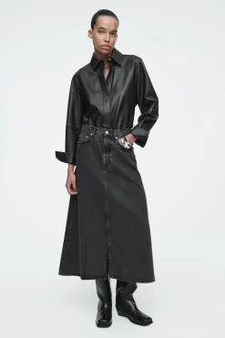 Best COS A-LINE DENIM MIDI SKIRT BLACK