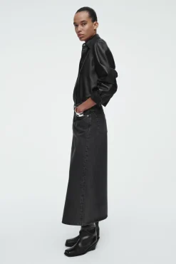 Best COS A-LINE DENIM MIDI SKIRT BLACK