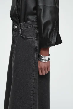 Best COS A-LINE DENIM MIDI SKIRT BLACK