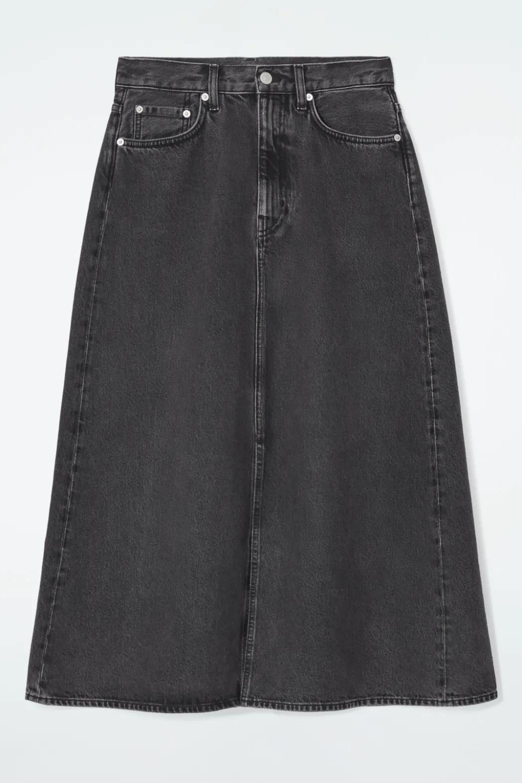 Best COS A-LINE DENIM MIDI SKIRT BLACK