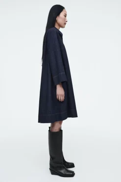 Sale COS A-LINE DENIM MINI SHIRT DRESS DARK BLUE