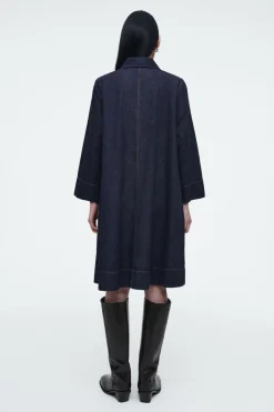 Sale COS A-LINE DENIM MINI SHIRT DRESS DARK BLUE