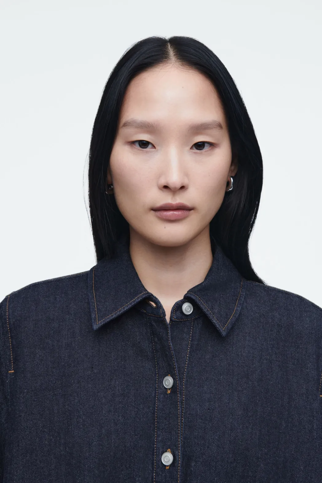 Sale COS A-LINE DENIM MINI SHIRT DRESS DARK BLUE