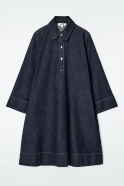 Sale COS A-LINE DENIM MINI SHIRT DRESS DARK BLUE