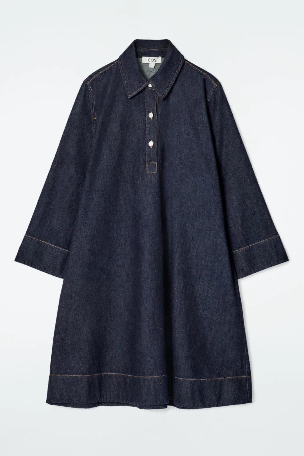 Sale COS A-LINE DENIM MINI SHIRT DRESS DARK BLUE