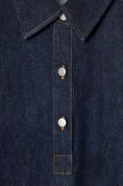 Sale COS A-LINE DENIM MINI SHIRT DRESS DARK BLUE