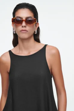COS A-LINE LINEN MAXI DRESS BLACK