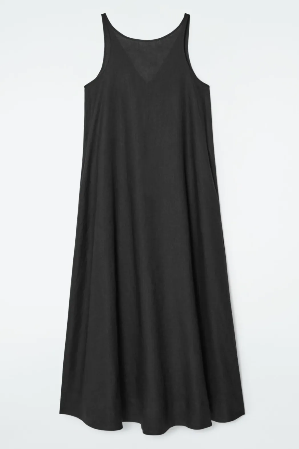 COS A-LINE LINEN MAXI DRESS BLACK