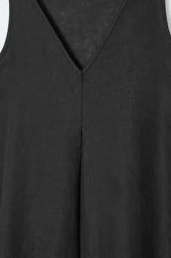 COS A-LINE LINEN MAXI DRESS BLACK