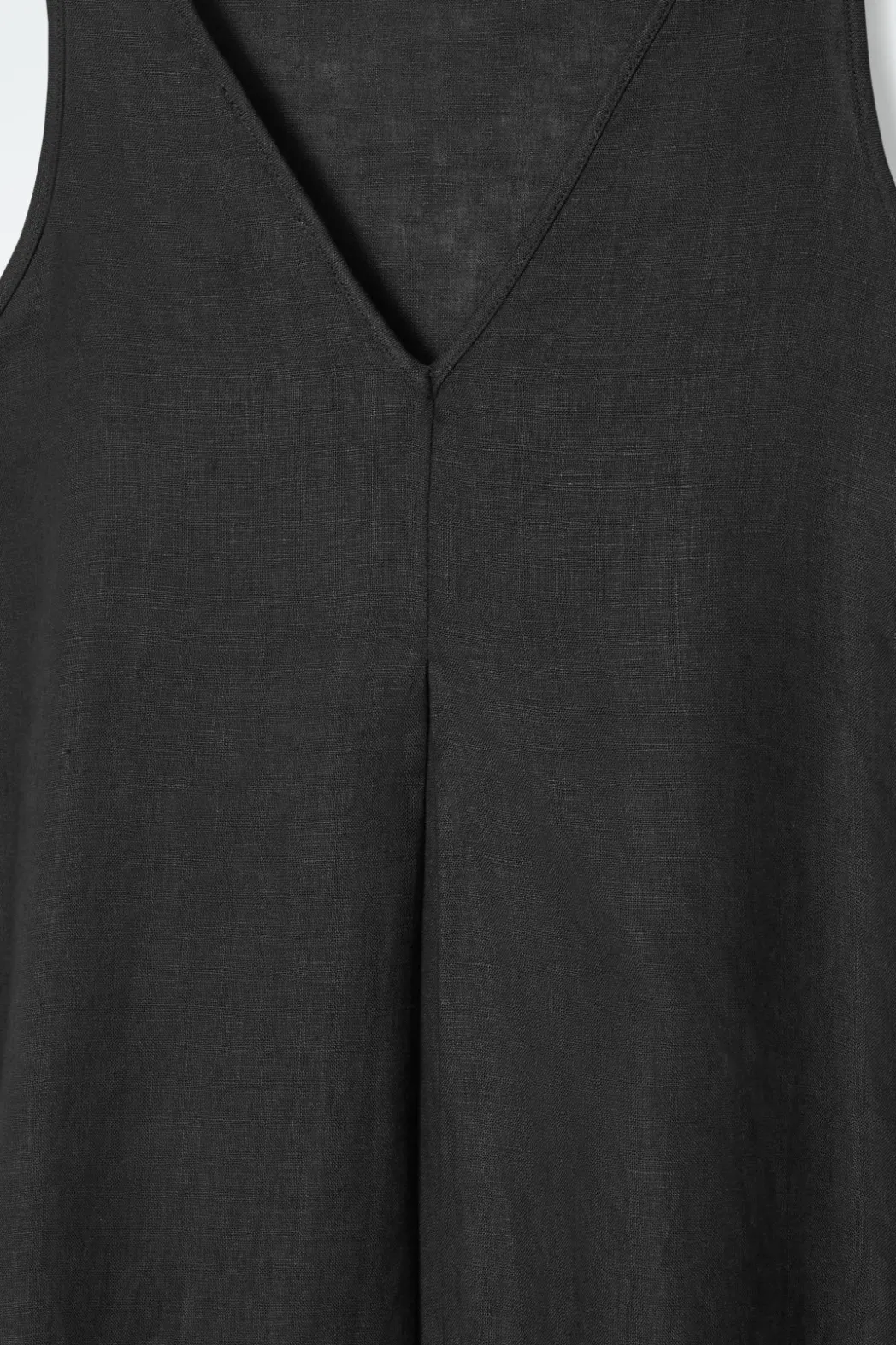 COS A-LINE LINEN MAXI DRESS BLACK